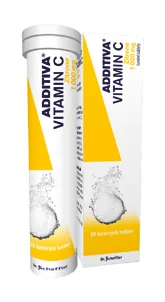 ADDITIVA® VITAMIN C (1000 mg), 20 šumivých tablet červený pomeranč/citron
