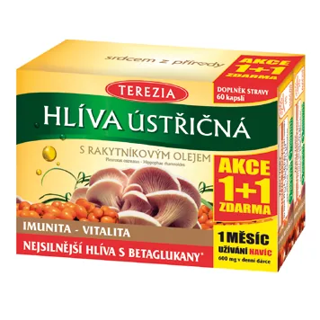 TEREZIA Hlíva ústřičná s rakytníkovým olejem, 60+60 kapslí